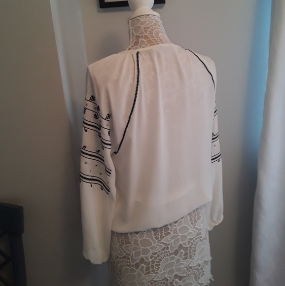 Boho Chic Embroidered Peasant Blouse - Picture 2 of 5